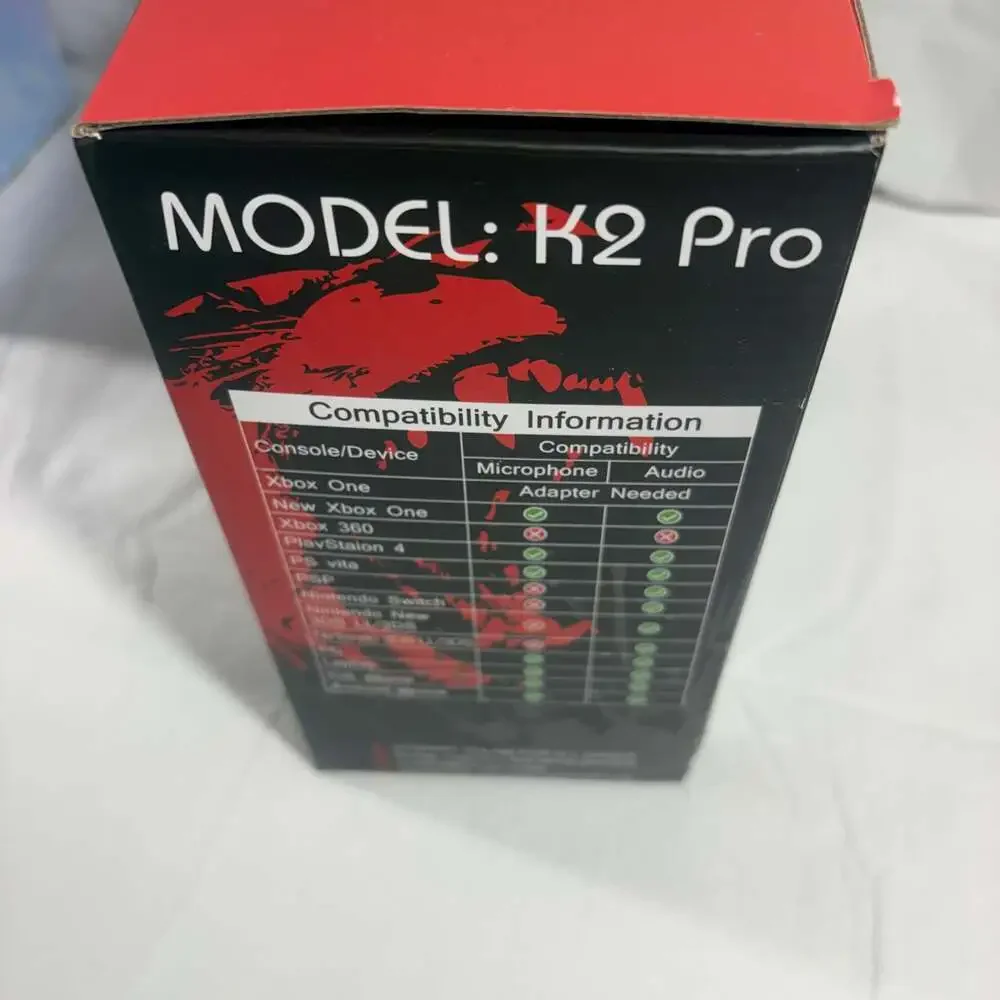 K2 Pro High Performance Professional Gaming Headset - Black/Red
